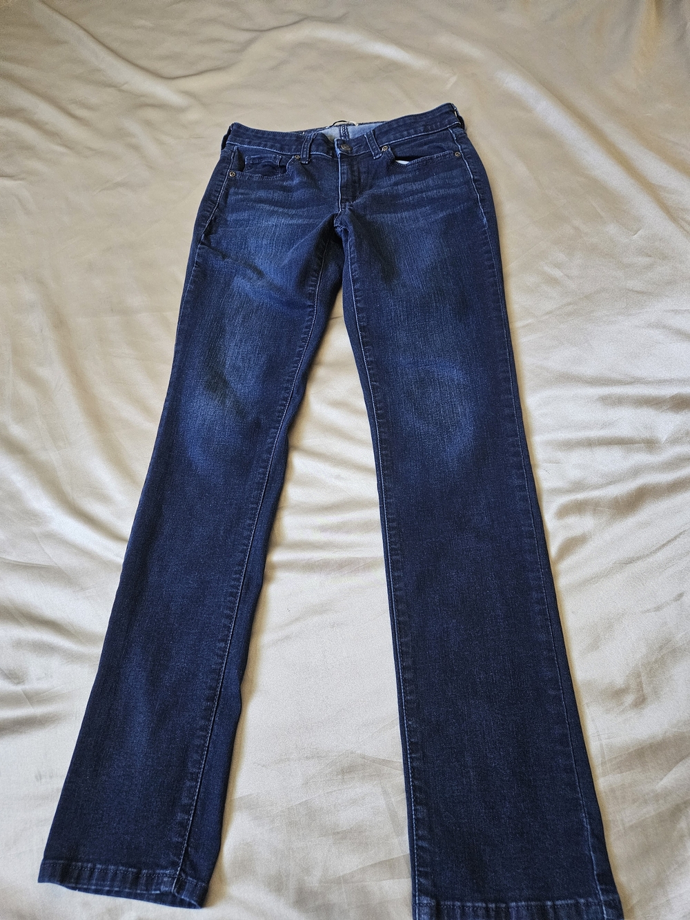 Sonoma Women's Dark Indigo Straight-Leg Jeans Size 4L